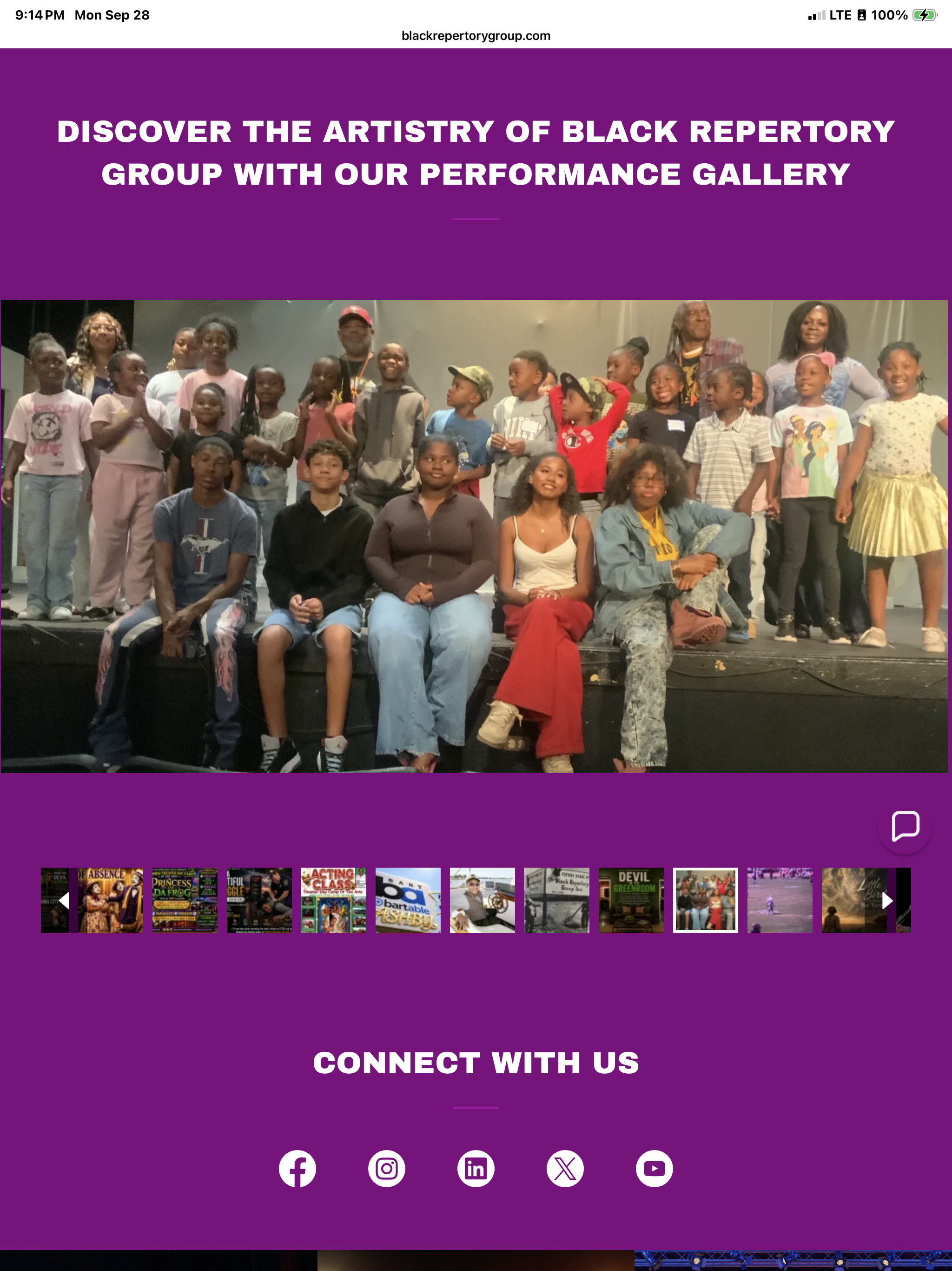 BRG youth group on stage